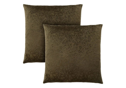 Square brown decorative throw pillow with embossed swirl texture insert included on Tampa Home & Garden Store
