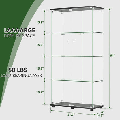 Display cabinet with shelf, glass panels, double doors and lock by Unique Piece Furniture on Tampa Home & Garden Store