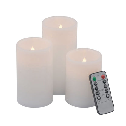Led Candles With Remote Timer Set Of 3 White