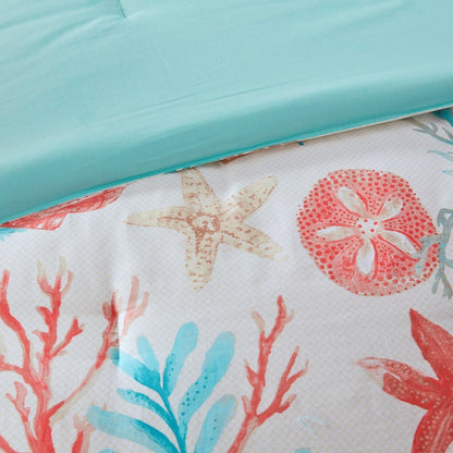 7 Piece Cotton Sateen Coastal Comforter Set
