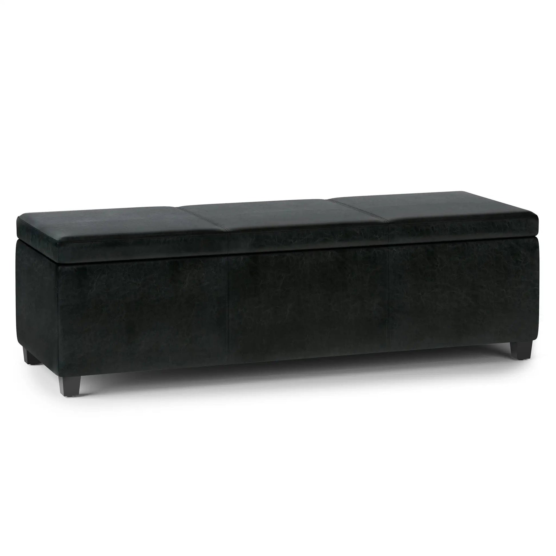 Avalon Multifunctional Storage Ottoman Bench, black leatherette, by Unique Piece Furniture on Tampa Home & Garden Store