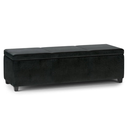 Avalon Multifunctional Storage Ottoman Bench, black leatherette, by Unique Piece Furniture on Tampa Home & Garden Store