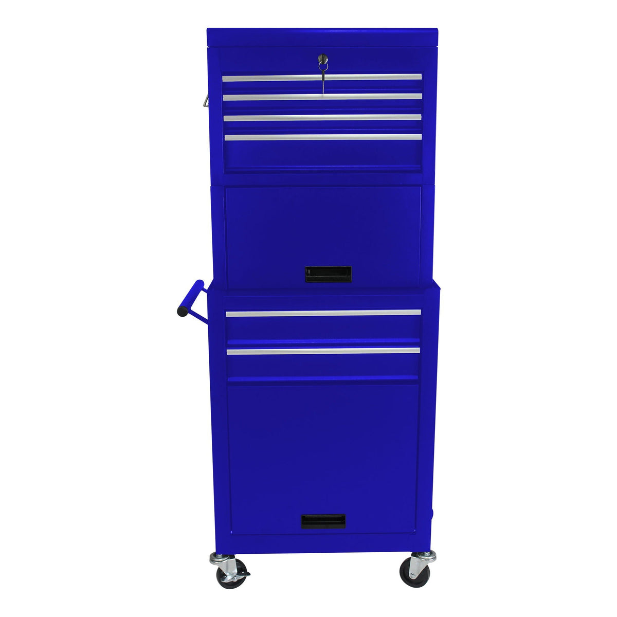 Blue steel 6-drawer lockable tool cabinet with detachable toolbox on casters by HouseOfZazla on Tampa Home & Garden Store