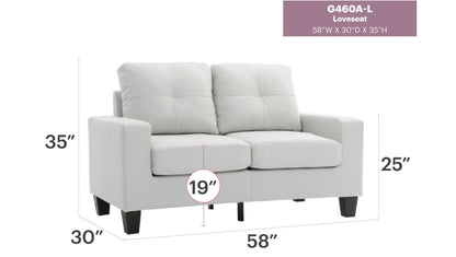 Track Arm Loveseat with Pocket Coil in white by HouseOfZazla, stationary on Tampa Home & Garden Store