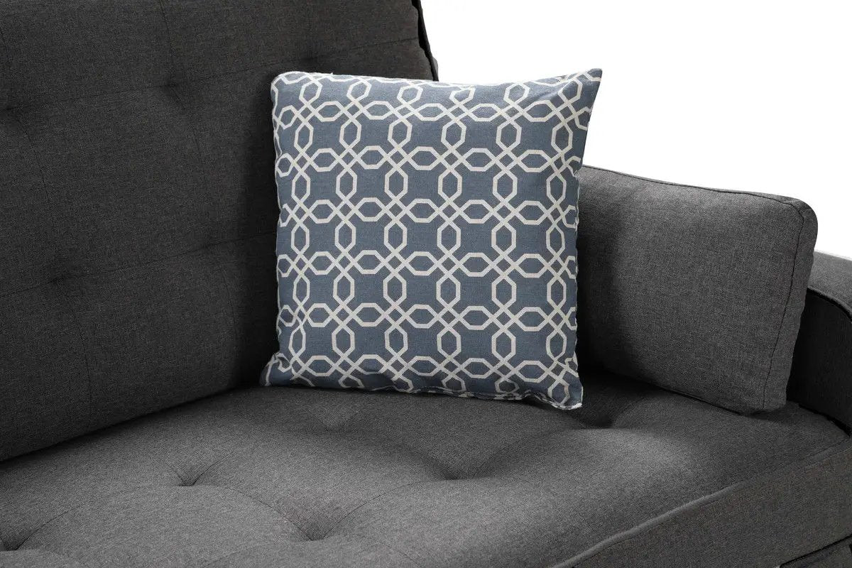 Sleeper Sofa with USB Ports and Pillows Gray