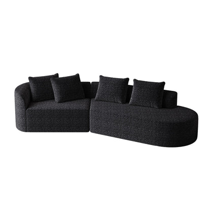 Chenille Sectional Sofa and Soft Throw Pillows