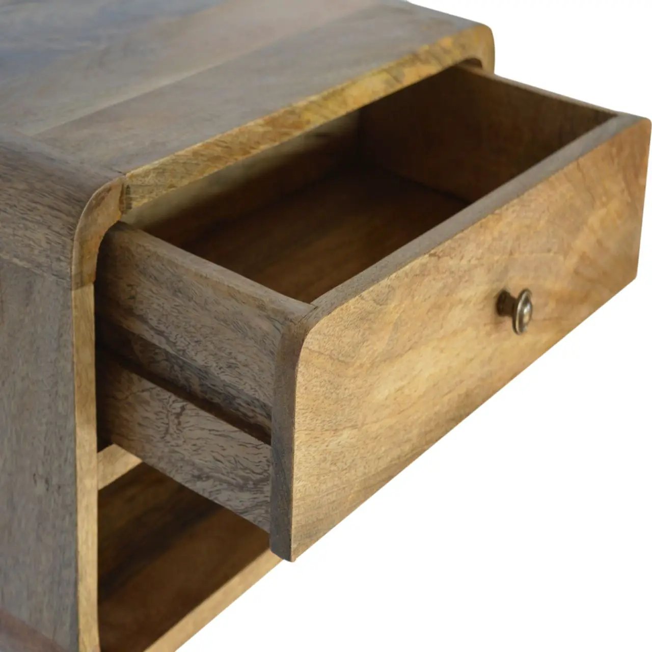 Curve Upper Slot Floating Nightstand with Drawer