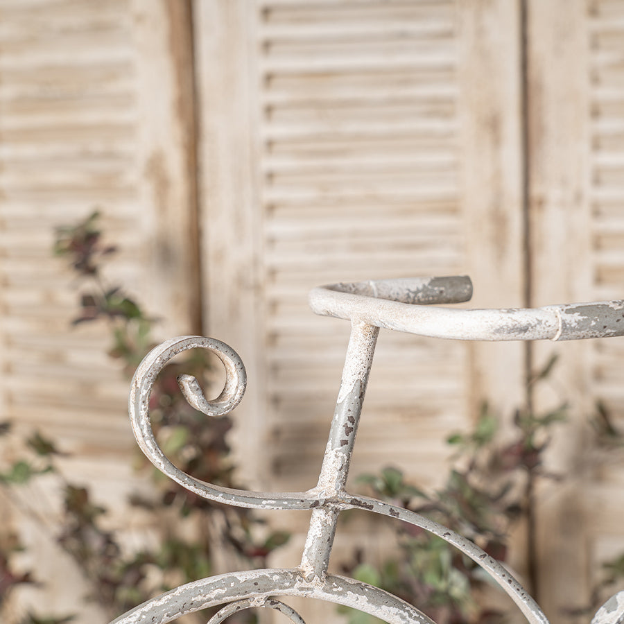 Rustic bicycle metal wire wall planter basket with distressed white finish by HouseOfZazla on Tampa Home & Garden Store