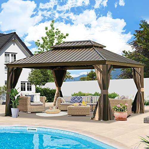 12 X 16 Aluminum Hardtop Gazebo With a Canopy