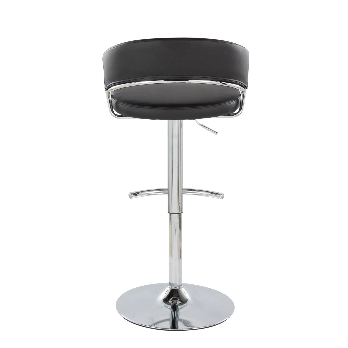 Jie barstool, black leather, chrome base, set of 2 on Tampa Home & Garden Store