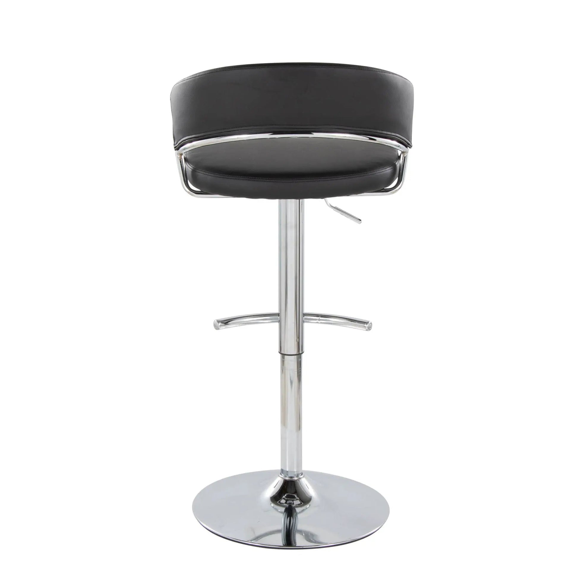 Jie barstool, black leather, chrome base, set of 2 on Tampa Home & Garden Store