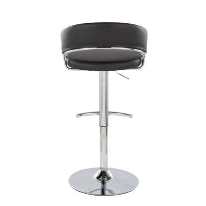 Jie barstool, black leather, chrome base, set of 2 on Tampa Home & Garden Store