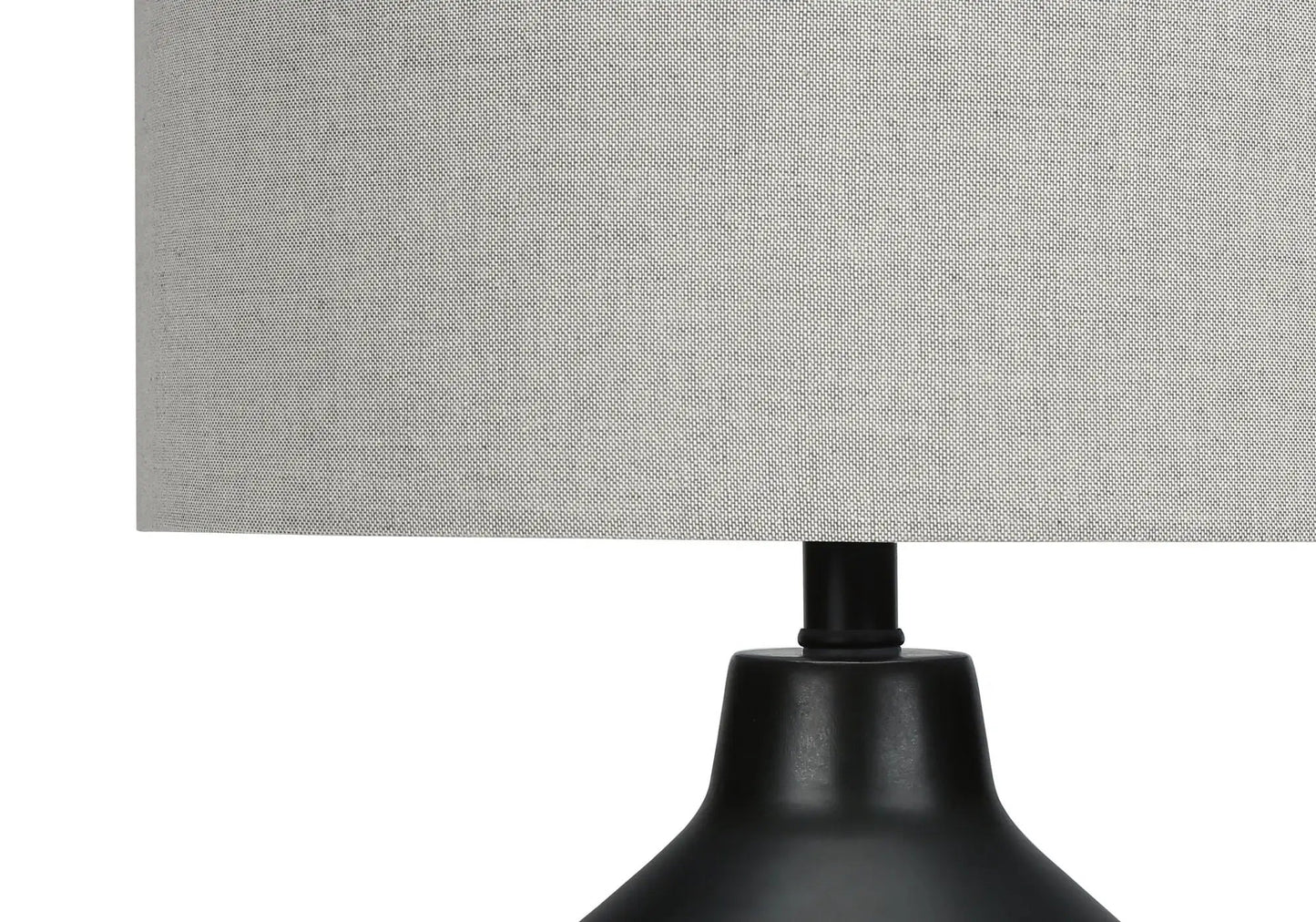 Concrete Table Lamp with Fabric Drum Shade