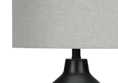 Concrete Table Lamp with Fabric Drum Shade