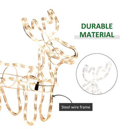 Outdoor LED Reindeer Sleigh Christmas Decoration