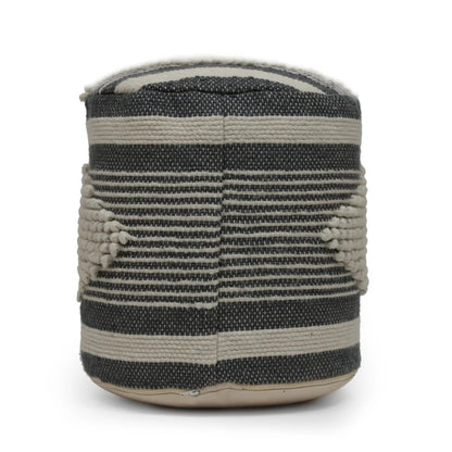 Diamond Handcrafted Cylindrical Wool Pouf