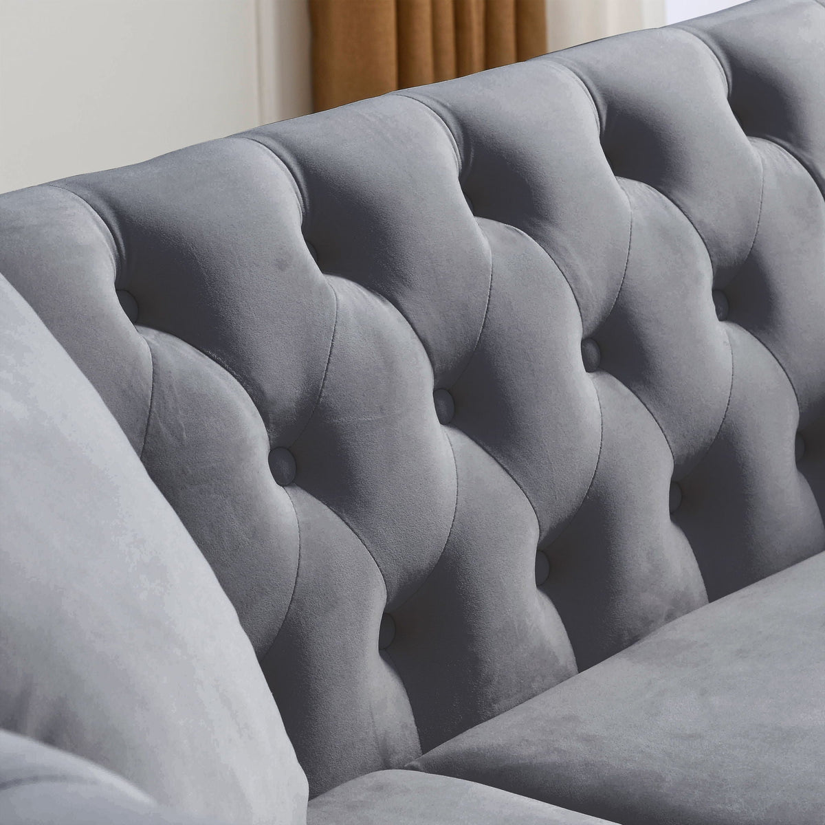 Chesterfield Sofa With Nailhead Trim and Cushions