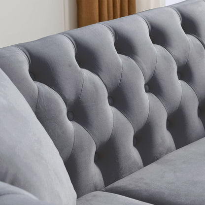Chesterfield Sofa With Nailhead Trim and Cushions