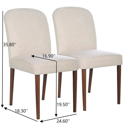 Capri Dining Chair Set of 2 Beige Linen Deluxe