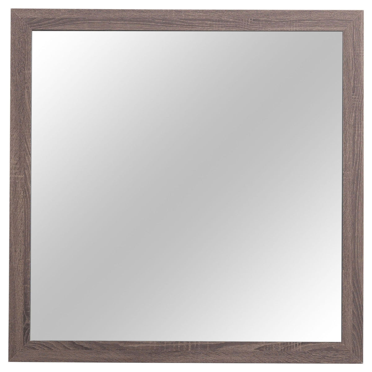 Sherwood bedroom mirror with brown wood frame from HouseOfZazla 4-piece bedroom set on Tampa Home & Garden Store