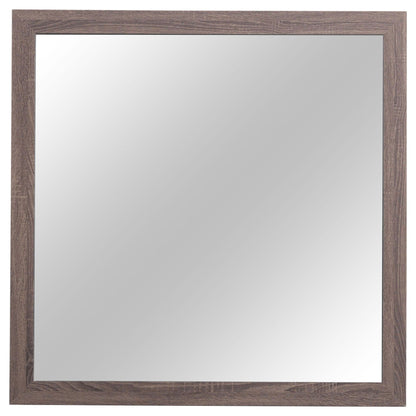Sherwood bedroom mirror with brown wood frame from HouseOfZazla 4-piece bedroom set on Tampa Home & Garden Store