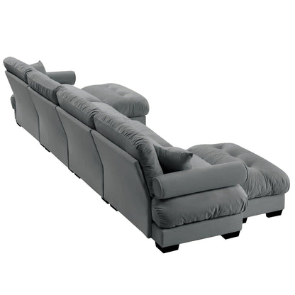 Oversized Modular Sofa with Movable Ottoman