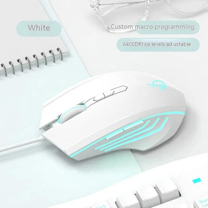 Laptop Esports Game Wired Mouse in white with blue LED accents by FLIPSTYLEZLLC on Tampa Home & Garden Store