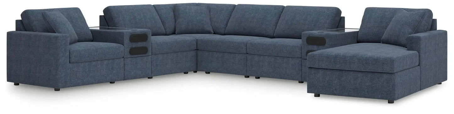 Modmax Ink sectional sofa in blue fabric with chaise by Unique Piece Furniture on Tampa Home & Garden Store