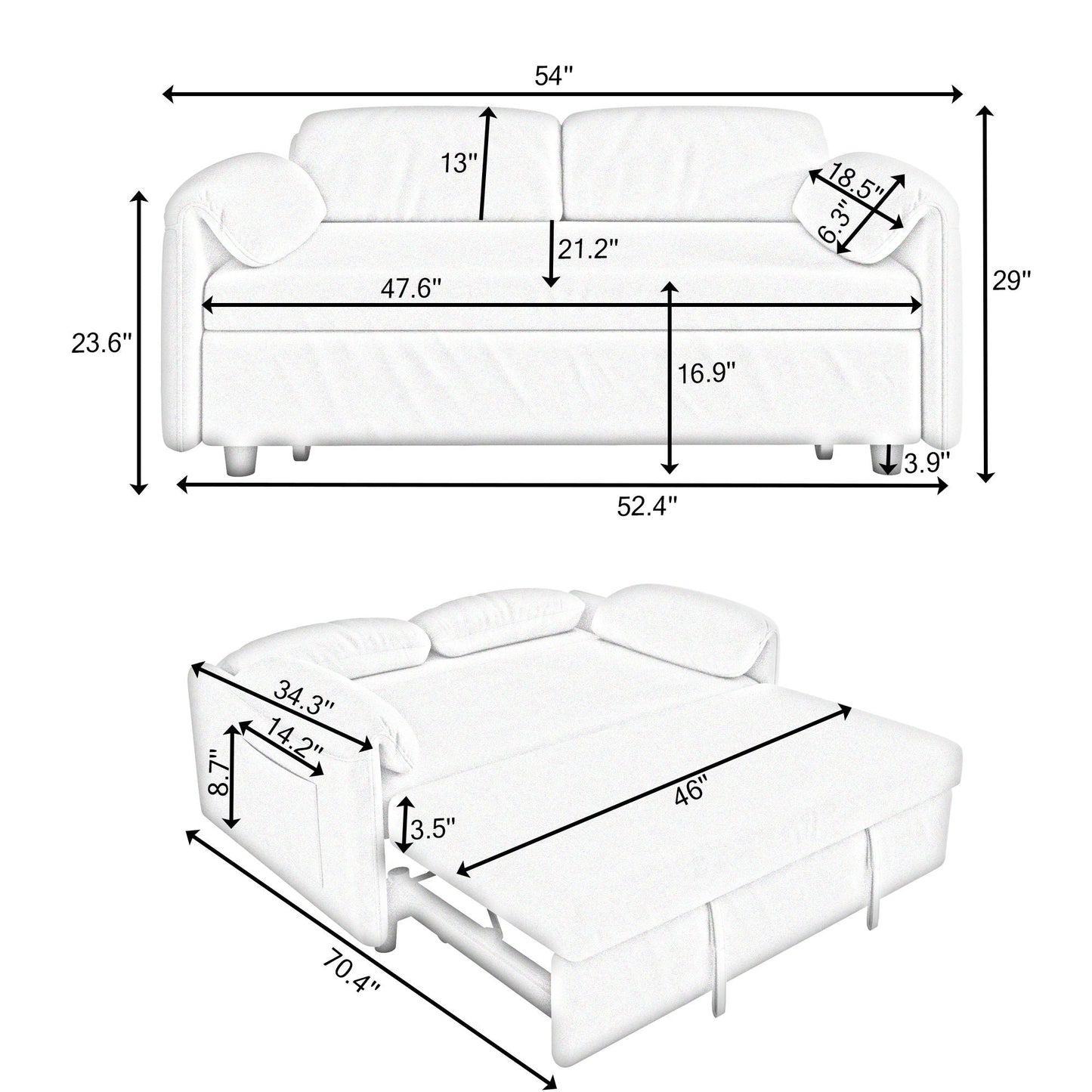 Dual Purpose Sofa and Retractable Queen Bed