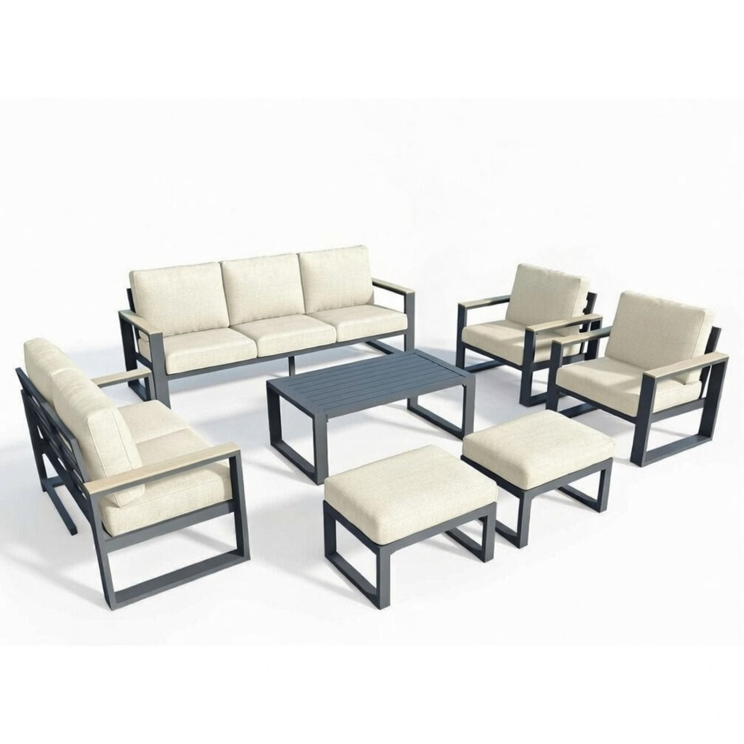 Modern Outdoor Sofa Set with the Coffee Table
