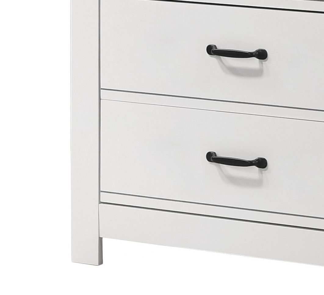 Cassini 5 Drawer Chest white finish with sleek black handles on Tampa Home & Garden Store
