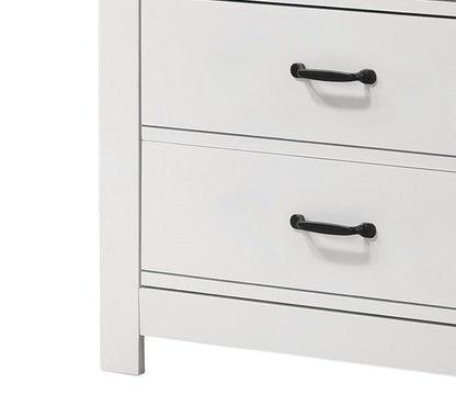 Cassini 5 Drawer Chest white finish with sleek black handles on Tampa Home & Garden Store