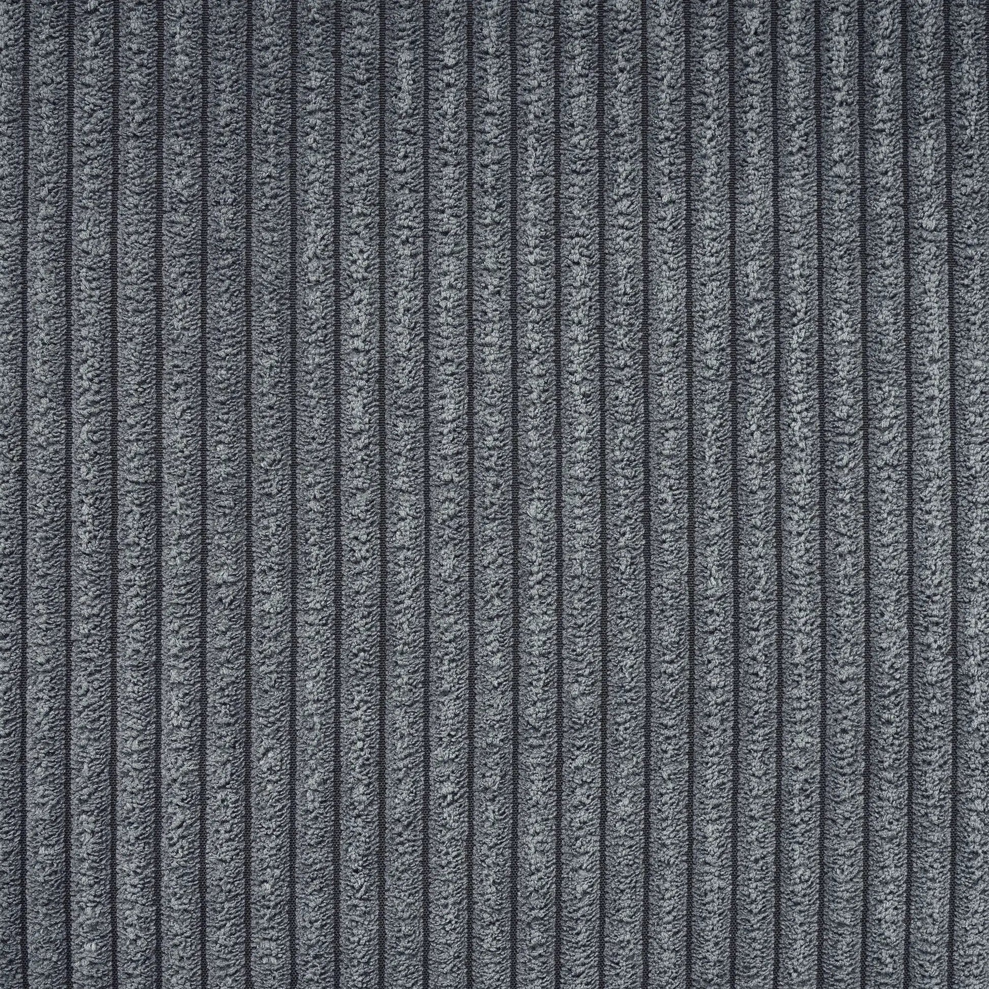 Gray striped carpet closeup with textured loop pile and dark vertical bands on Tampa Home & Garden Store