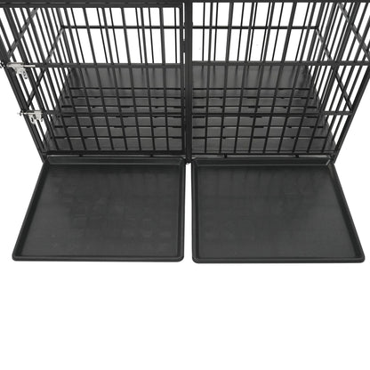 Extra large heavy-duty dog crate in black metal with removable pans by HouseOfZazla on Tampa Home & Garden Store
