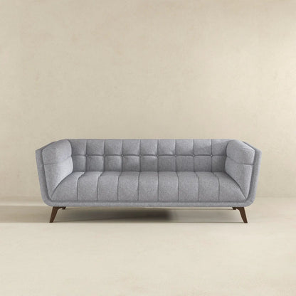 Addison mid-century tufted sofa in gray fabric with wood legs stationary Unique Piece Furniture on Tampa Home & Garden Store