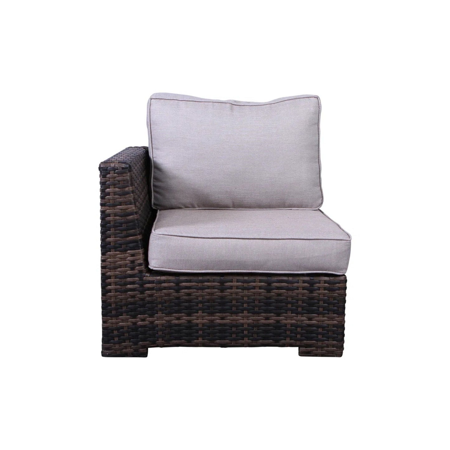  Outdoor 2-piece patio chair set with foam cushions in light gray on dark brown wicker frame on Tampa Home & Garden Store