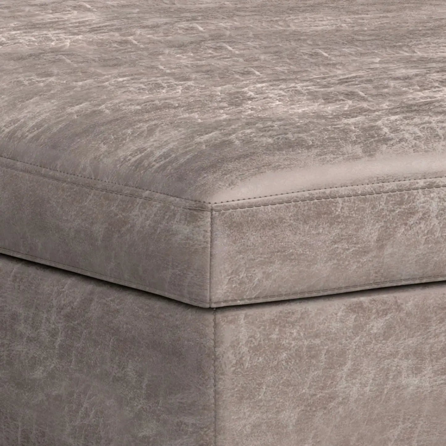 Owen square coffee table storage ottoman taupe gray faux suede by Unique Piece Furniture on Tampa Home & Garden Store