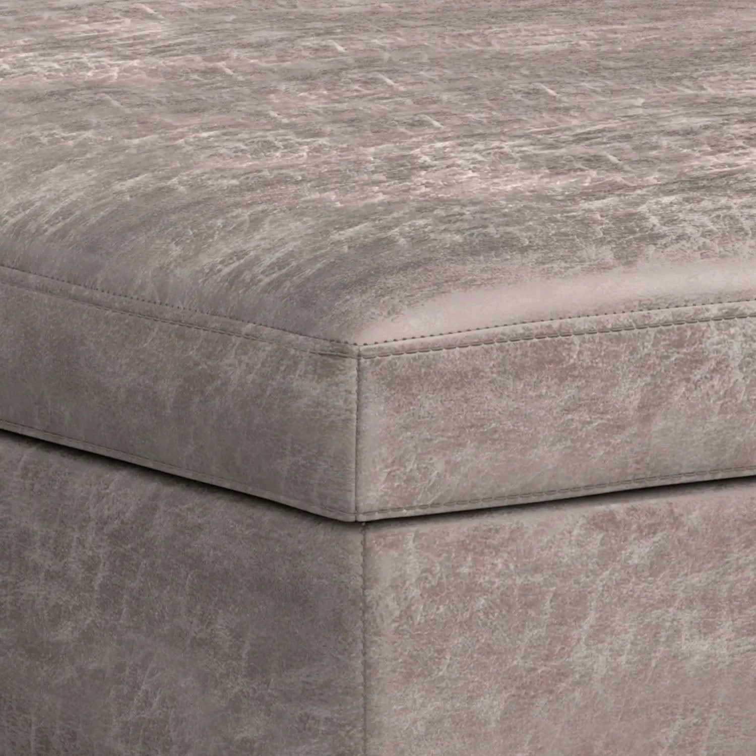 Owen square coffee table storage ottoman taupe gray faux suede by Unique Piece Furniture on Tampa Home & Garden Store