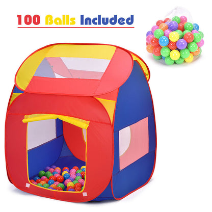 GemGear portable kid play house tent with red yellow blue panels and 100 balls on Tampa Home & Garden Store