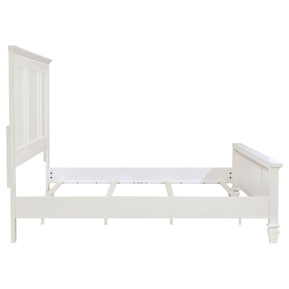 Chelema Eastern King Panel Bed Cream White by HouseOfZazla with paneled headboard on Tampa Home & Garden Store
