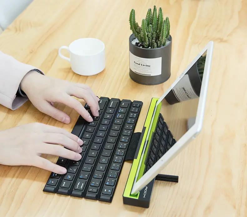 Outdoor Office Chocolate Portable Folding Keyboard black folding keyboard with tablet stand on Tampa Home & Garden Store