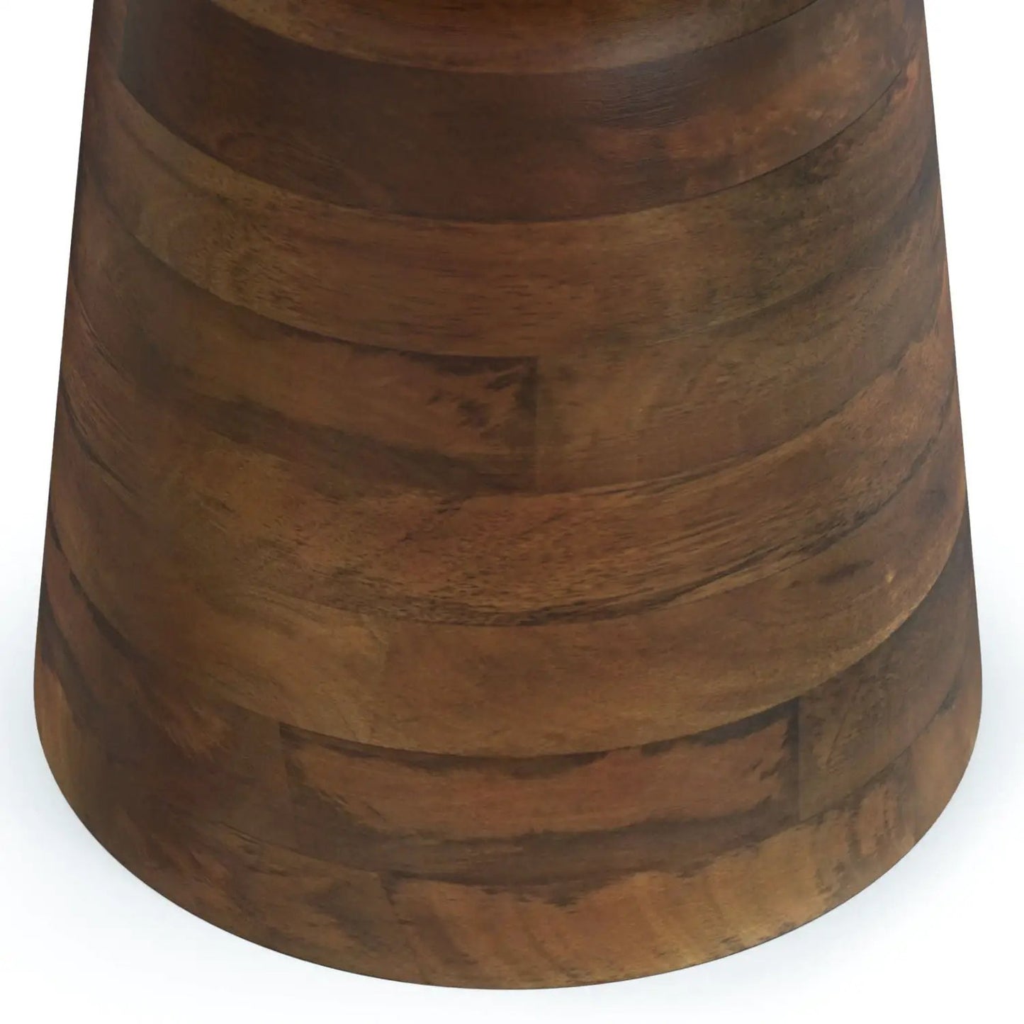 Robbie Handcrafted Accent Table by Unique Piece Furniture in warm brown wood with a stacked-ring base on Tampa Home & Garden Store
