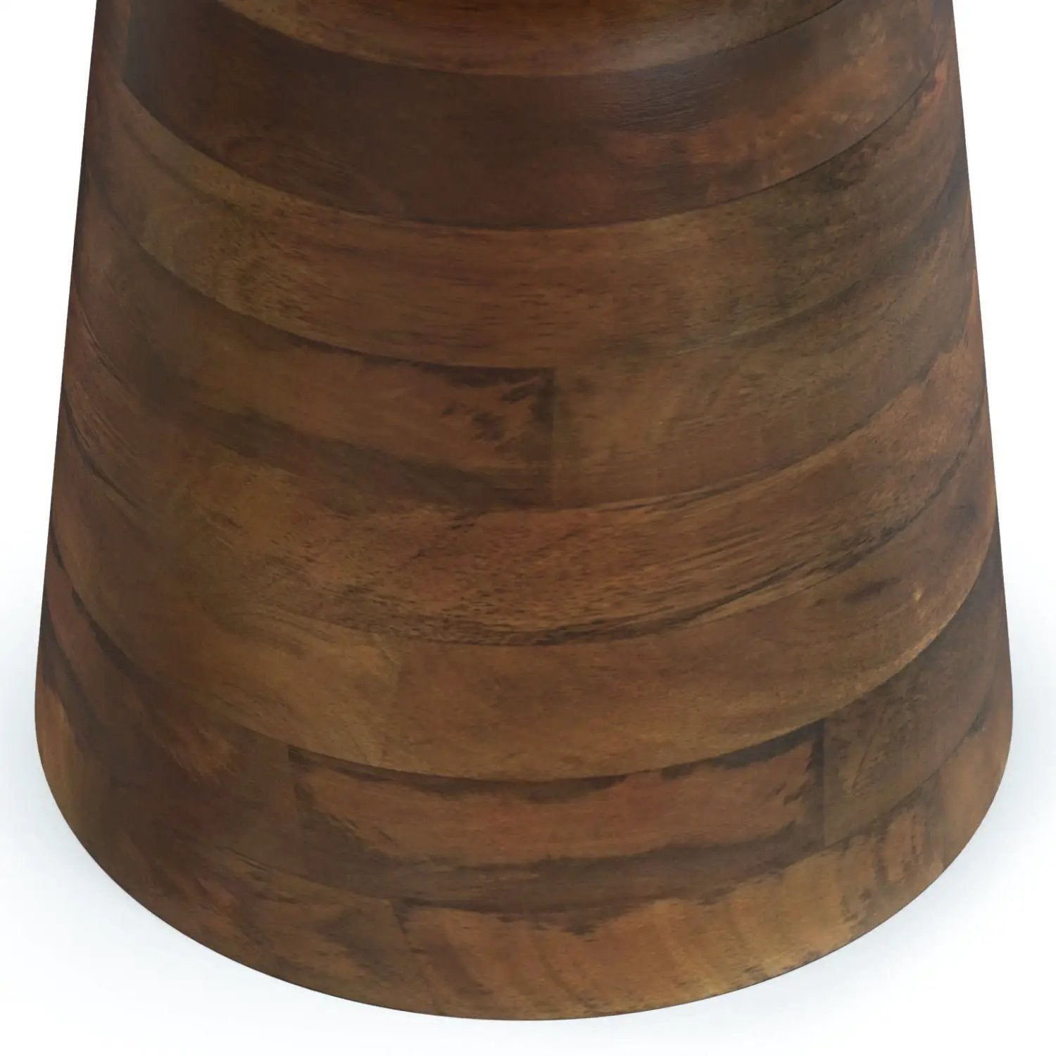 Robbie Handcrafted Accent Table by Unique Piece Furniture in warm brown wood with a stacked-ring base on Tampa Home & Garden Store