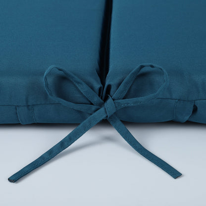Outdoor lounge chair cushion set Lake Blue polyester, UV fade resistant, 2 pcs with fabric ties on Tampa Home & Garden Store