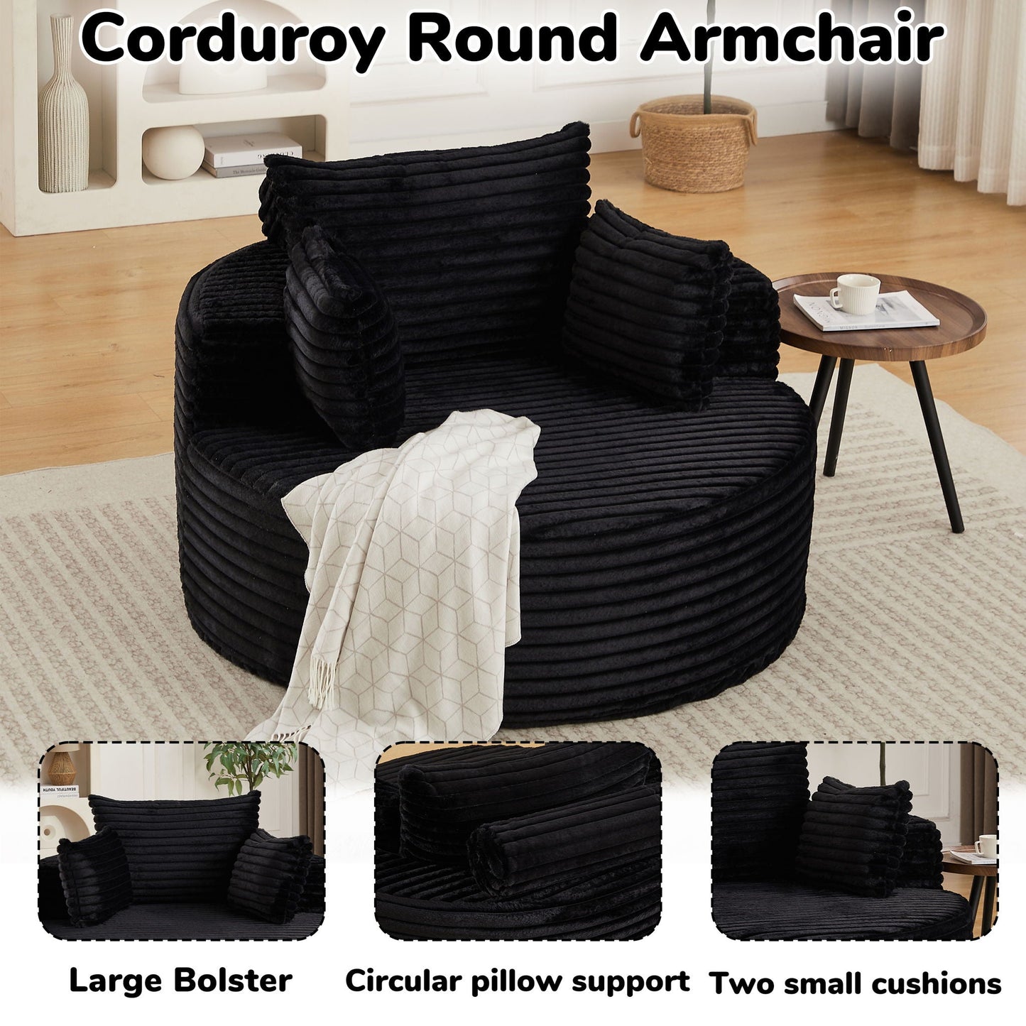 Modern single sofa with a backrest pillow