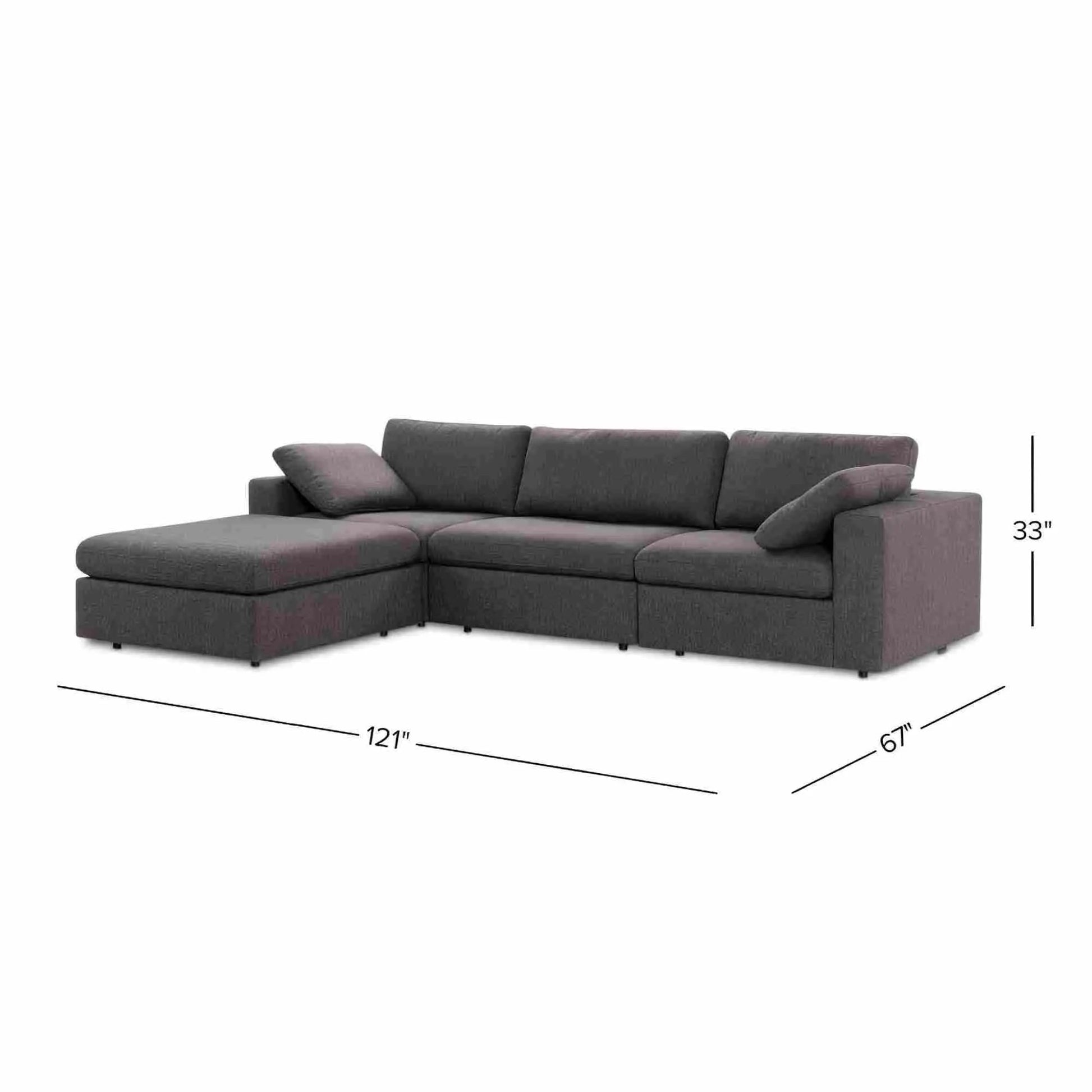 Cecilia modular corner sectional sofa dark gray fabric by Unique Piece Furniture on Tampa Home & Garden Store