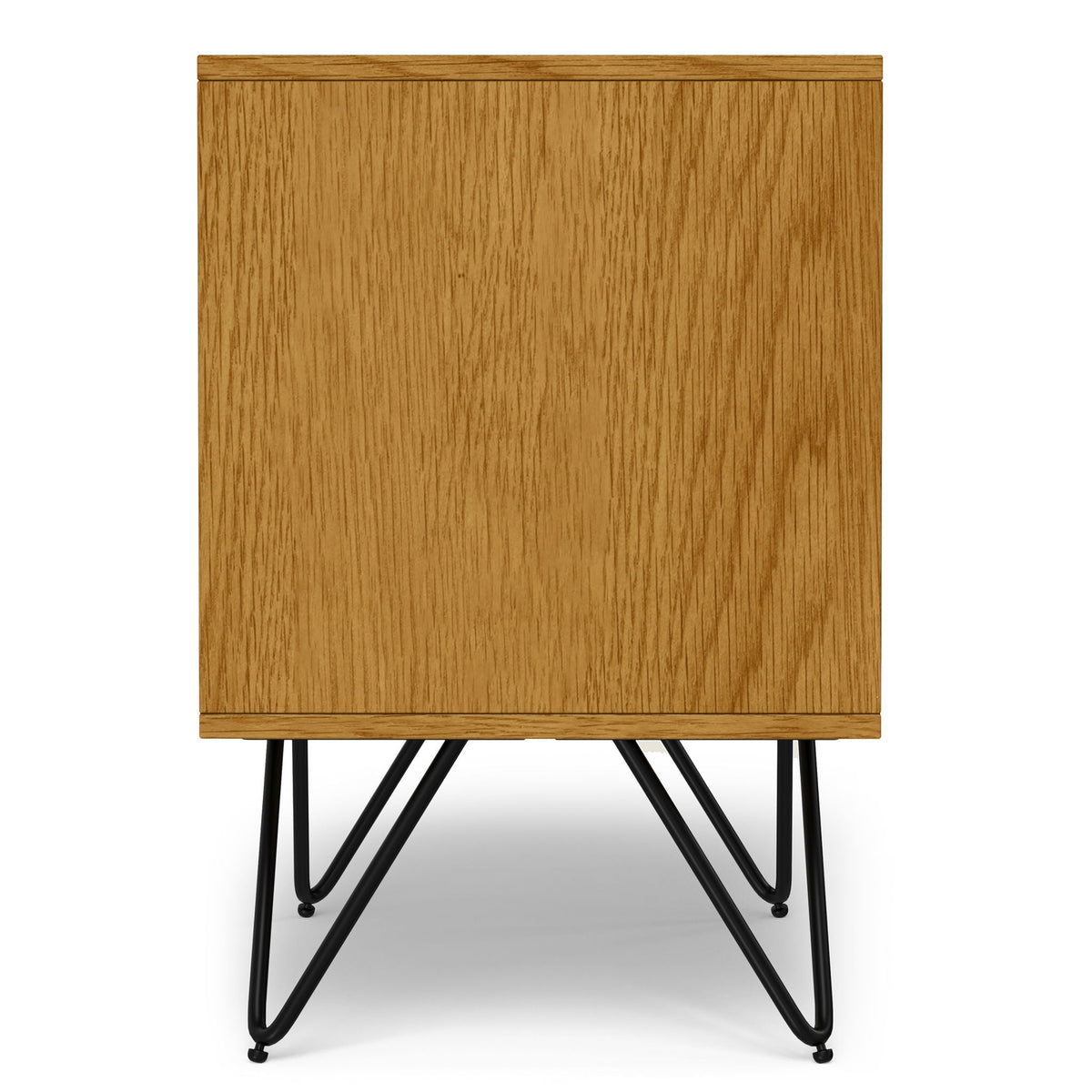 Hunter Nightstand with wood veneer brown finish and black hairpin legs HouseOfZazla nightstand on Tampa Home & Garden Store