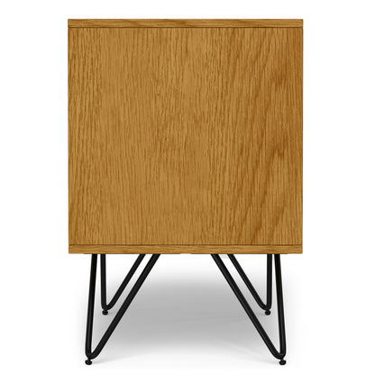 Hunter Nightstand with wood veneer brown finish and black hairpin legs HouseOfZazla nightstand on Tampa Home & Garden Store