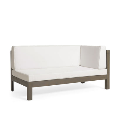 Brava X-Back 4-Piece White Cushioned Outdoor Sofa Set with dark brown frame by HouseOfZazla on Tampa Home & Garden Store