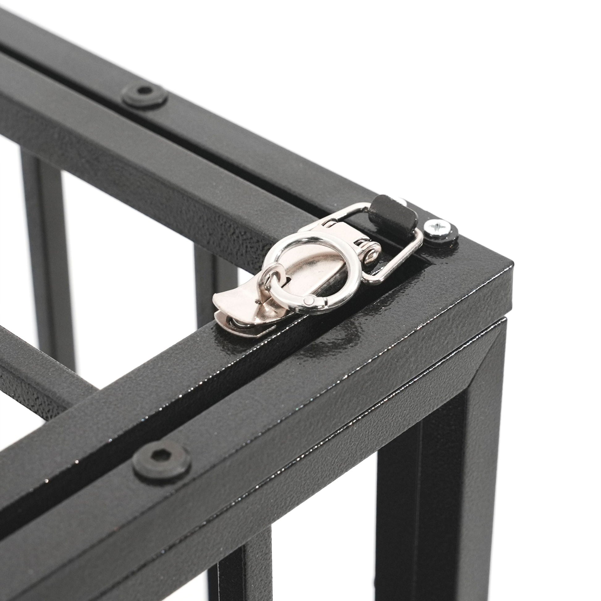 Extra Large Heavy Duty Dog Crate black frame with metal latch hardware on Tampa Home & Garden Store